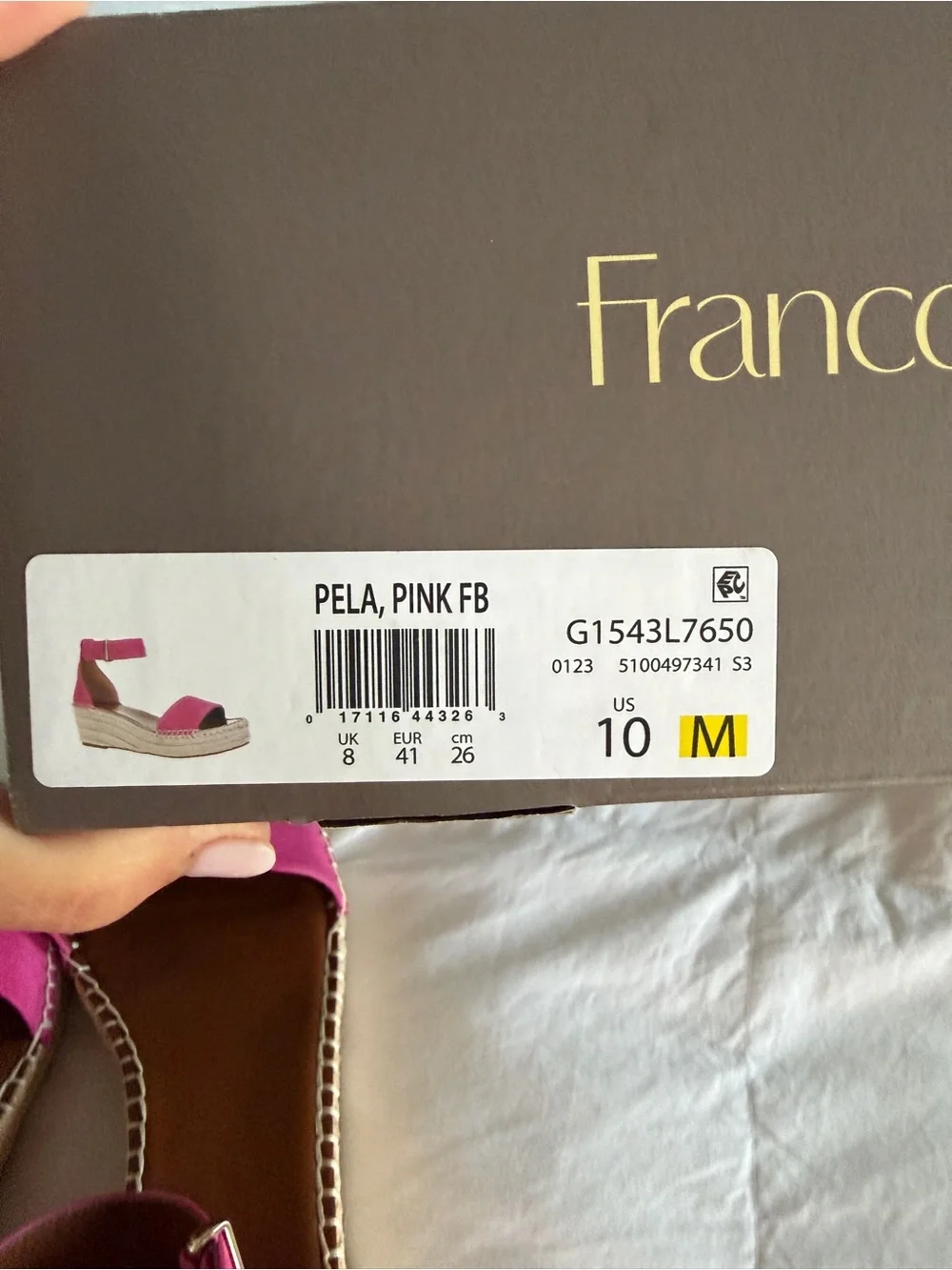 Franco Sarto Pink Espadrille Ankle-Strap Sandals Sz 10